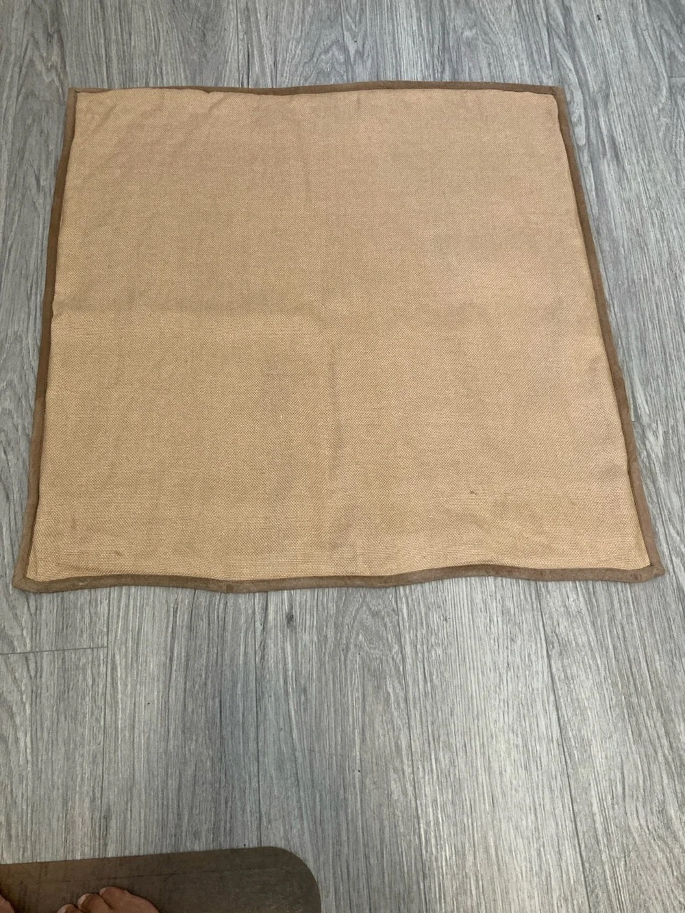 LAUREN RALPH LAUREN Signature Series Linen & Suede SquareTan Pillow Cover 28 in